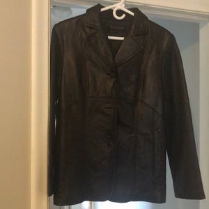 Women’s black leather jacket